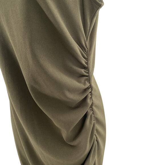 Chelsea28 Olive Crepe Knit Sleeveless Mock Neck Bodycon Dress Women Sz S - Picture 5 of 9